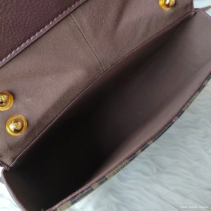 Affordable FF Brown Motif Fabric In C'mon Medium Fendi Bag 0801